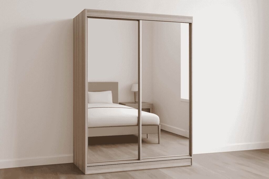 Wardrobe Design for Small Bedroom with Mirror