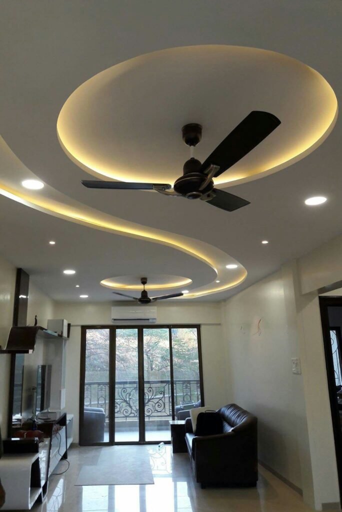 Modern Style 2 Fan Pop Design for Hall