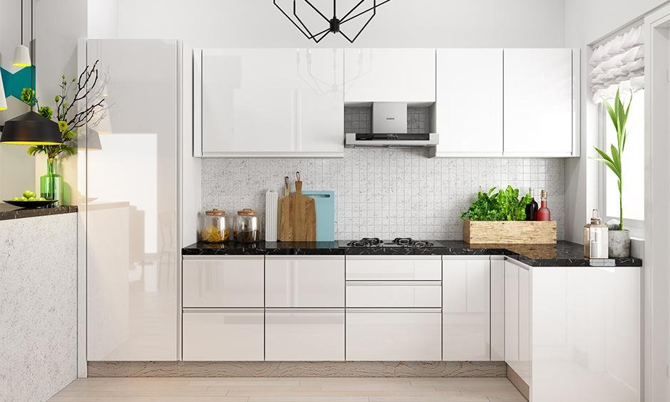  Modular Kitchen with Glass and Glossy Finishes