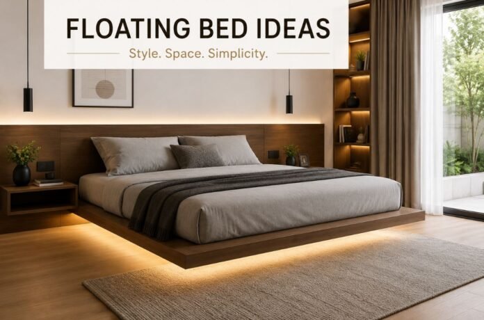 Modern floating bed ideas for stylish and contemporary bedrooms